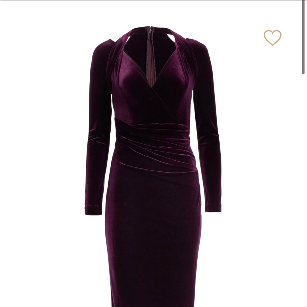 Talbot Runhof Long Sleeve Velvet Cocktail